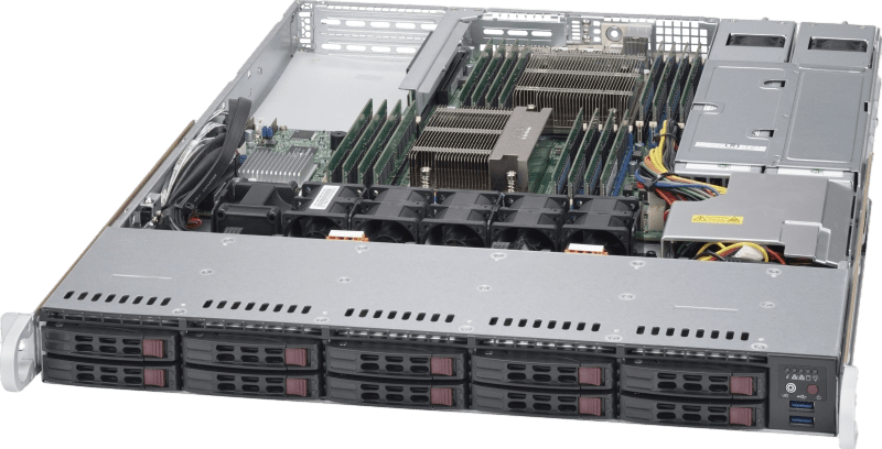 Сервер Supermicro SYS-1028R CSE-116 noCPU X10DRW-iT 16хDDR4 softRaid IPMI 2х750W PSU Ethernet 2 2х10Gb/s 10х2,5" BPN SAS116TQ FCLGA2011-3
