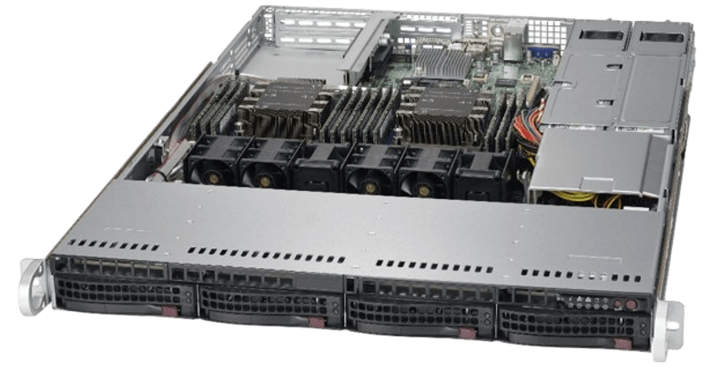 Сервер Supermicro SYS-6019 CSE-815 noCPU X11DPI-N 16хDDR4 softRaid IPMI 2х500W PSU Ethernet 2х1Gb/s 4х3,5" BPN SAS3-815TQ FCLGA3647